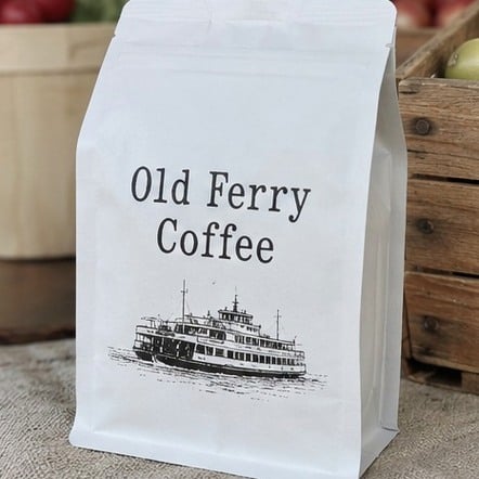 Custom coffee bags in use